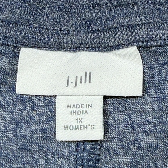 J.Jill Women’s Blue Heathered Cotton Blend Maxi Dress 1X Relaxed Fit Summer Fall - Picture 9 of 10